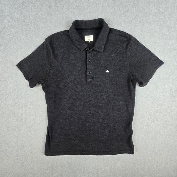 rag & bone Mens Medium Standard Issue Black Polo Shirt - Picture 3 of 14